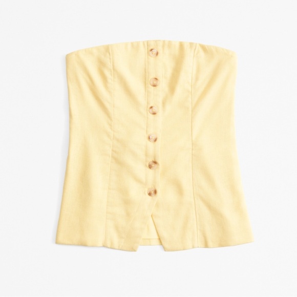 Abercrombie & Fitch Butter Yellow Set Mara Skirt & Top with Removable Straps NWT - Picture 2 of 5